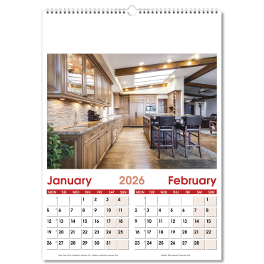 7 Page Date Block Wall Calendar